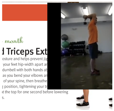 Expert Trainer Mychael Shannon demonstrates proper form and technique for tricep extensions.